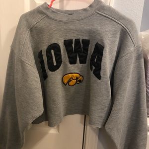 cropped iowa crew neck